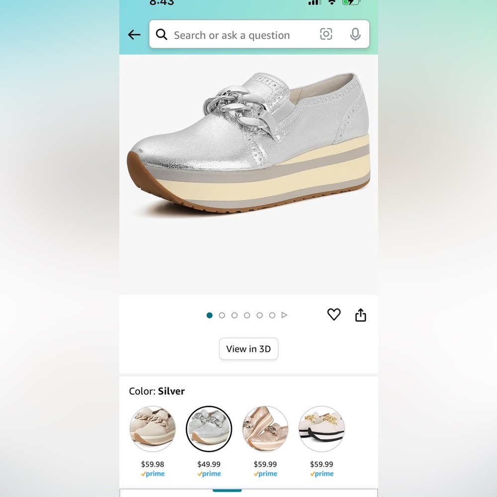 Silver Platform Chain Sneakers
